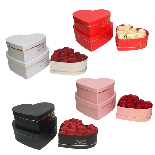 Solid Heart Boxes Set of 3
