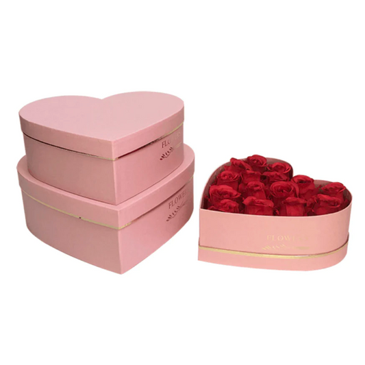 Solid Heart Boxes Set of 3
