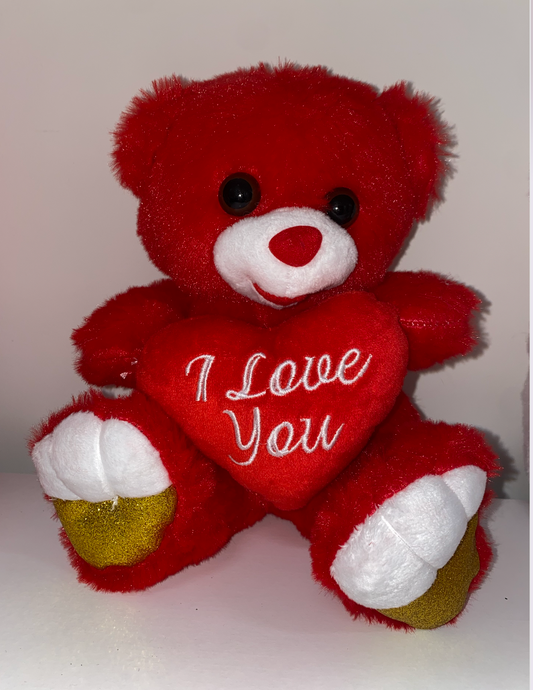 Red I love you plushie bear