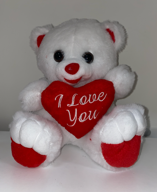 White I love you plushie bear