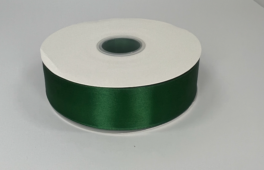 1 1/2" Dark green Ribbon single face Satin 100 Yds