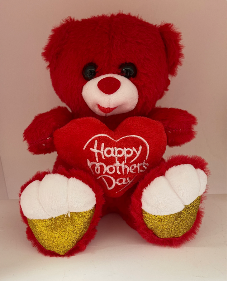 Red Happy Mothers Day plushie bear