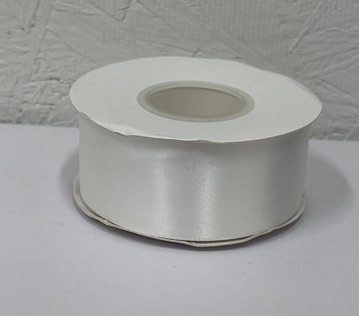 1 1/2" White Satin Ribbon Double-face 25 yds