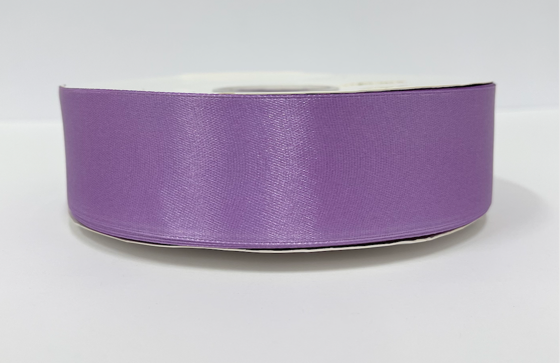 1 1/2" Purple  Ribbon single face Satin 100 Yds