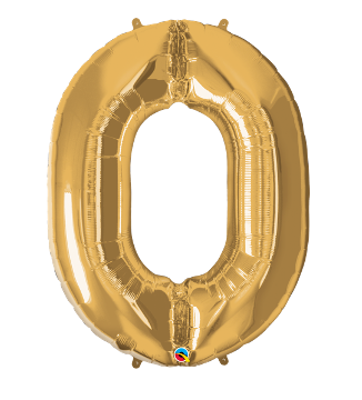 34" Qualatex Gold Numbers