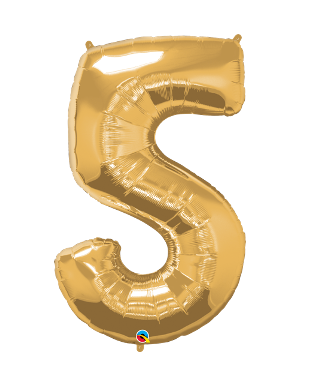 34" Qualatex Gold Numbers