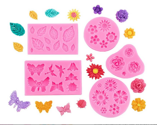 Sweet Mold set (butterfly, leaf, flowers, roses ) 5pcs