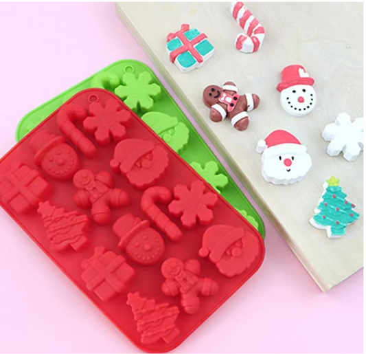 Christmas Set Silicone Mold Red