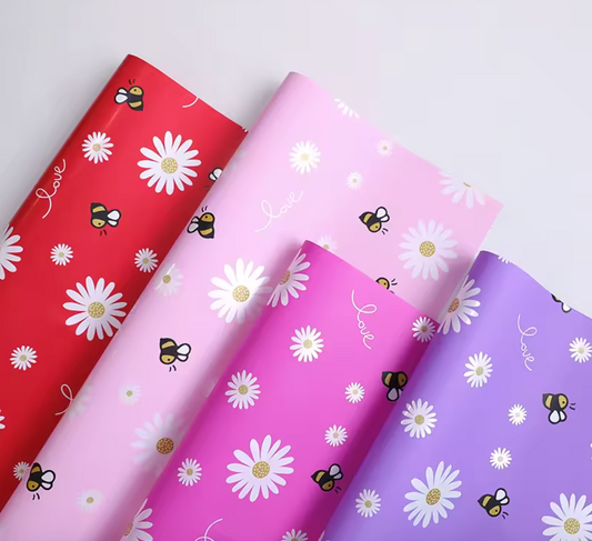 Sunflower and bees Wrapping paper