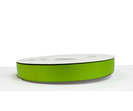 1 inch Lime Green Satin Ribbon Double-face 100 Yds