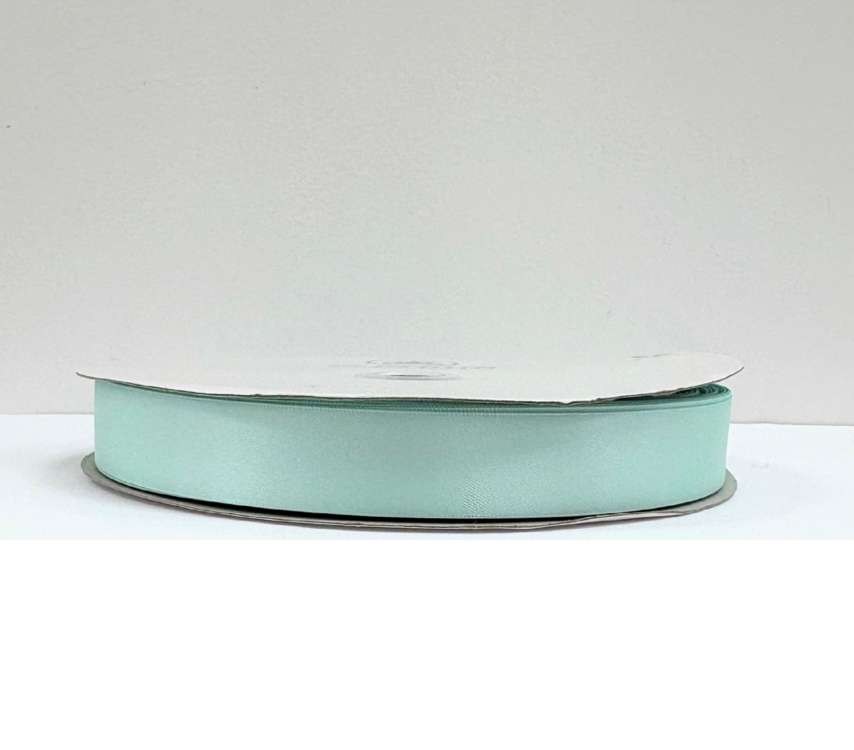 1 inch Aquamarine  Satin Ribbon Double-face 100 Yds