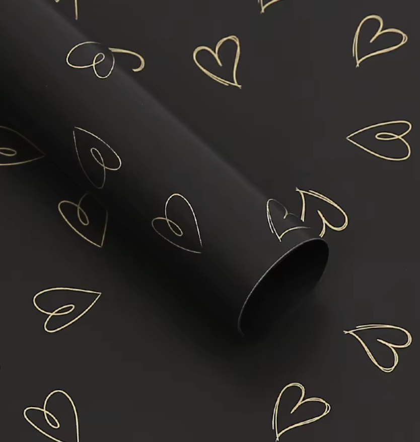 Printed Hearts  Red Wrapping Paper (20ct)