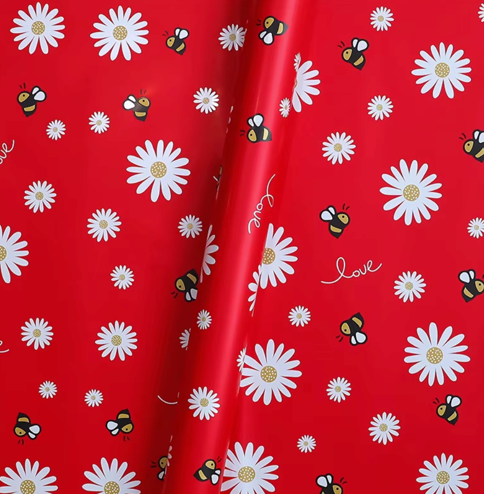Sunflower and bees Wrapping paper