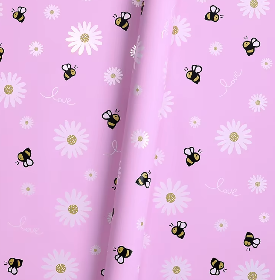 Sunflower and bees Wrapping paper