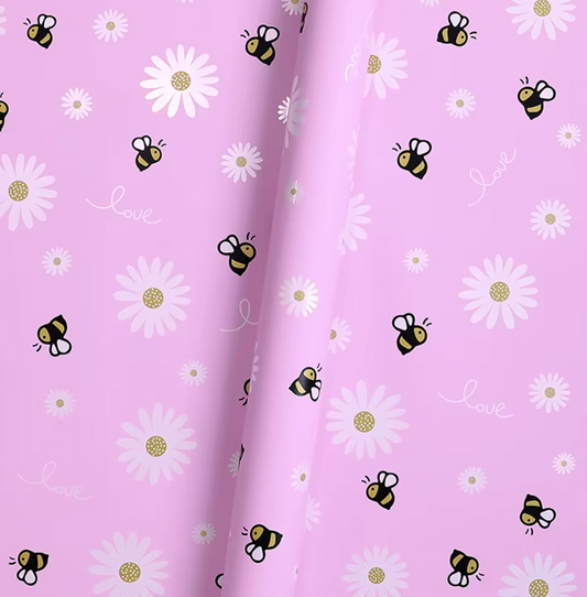 Sunflower and bees Wrapping paper