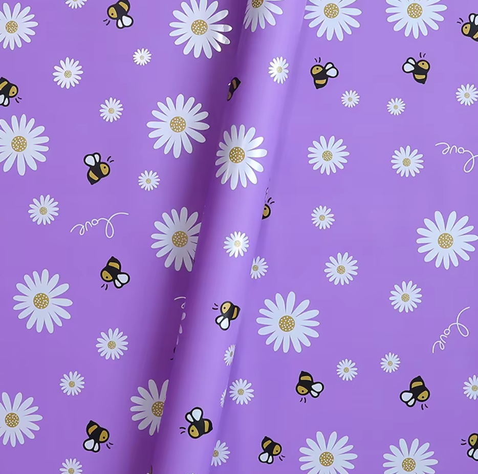 Sunflower and bees Wrapping paper