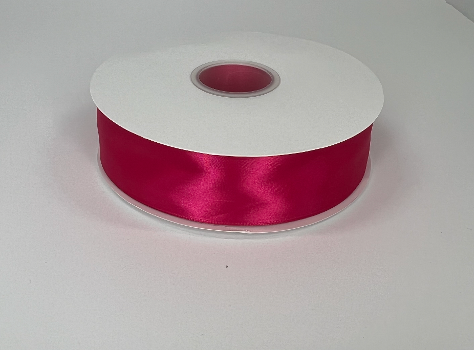 1 1/2" hot pink Ribbon single face Satin 100 Yds