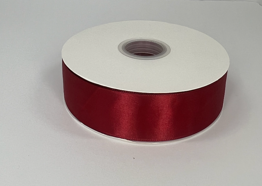 1 1/2" wine  Ribbon single face Satin 100 Yds