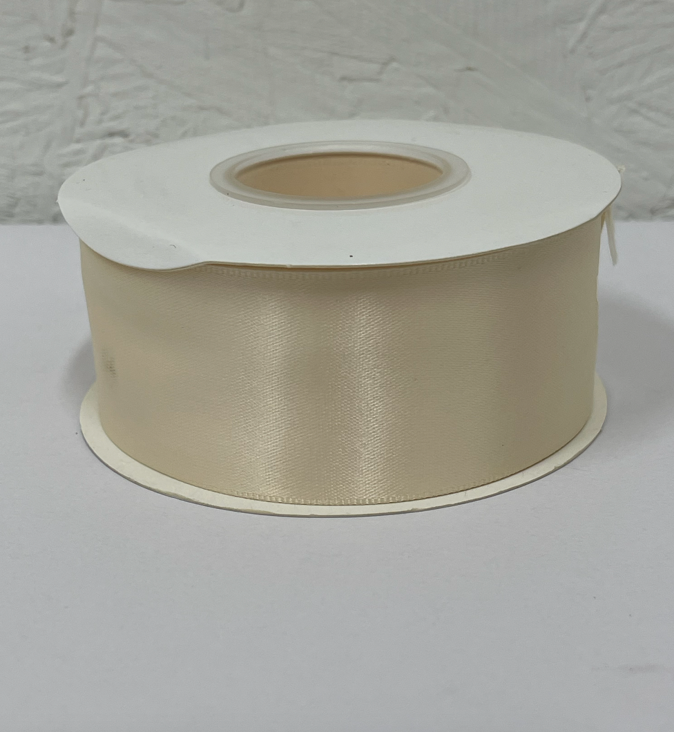 1 1/2" ivory Satin Ribbon Double-face 25 yds