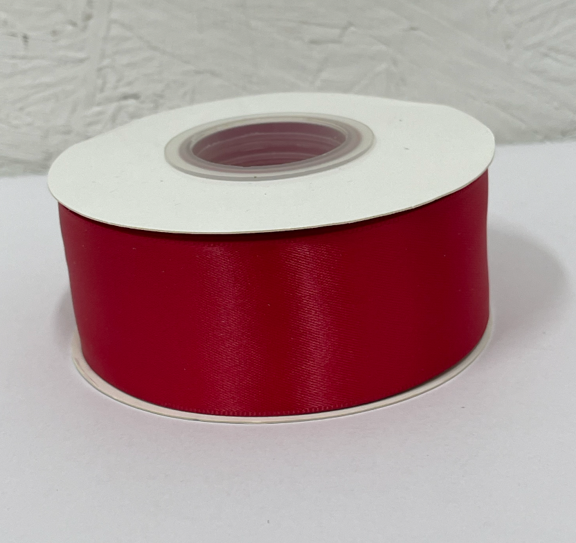 1 1/2" Red Satin Ribbon Double-face 25 yds