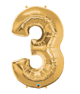 34" Qualatex Gold Numbers