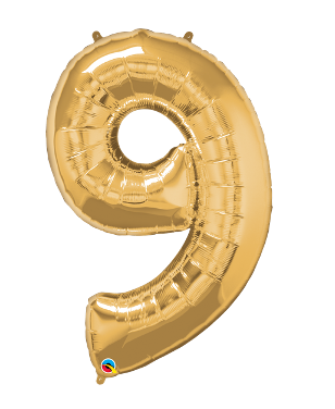 34" Qualatex Gold Numbers