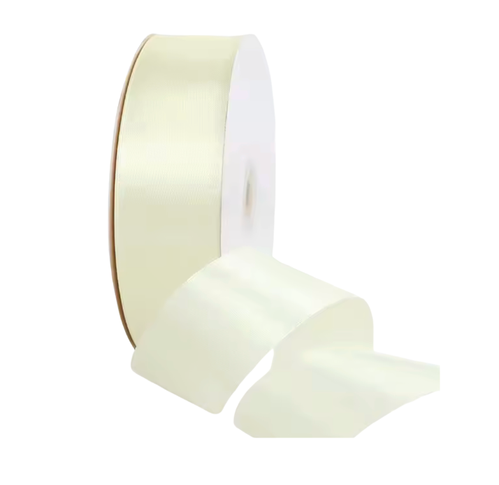 1 1/2" ivory Ribbon single face Satin 100 Yds