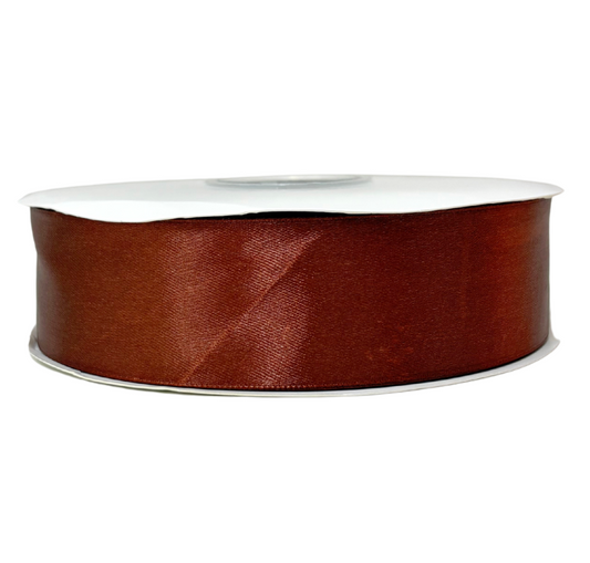 1 1/2" Brown Ribbon single face Satin 100 Yds