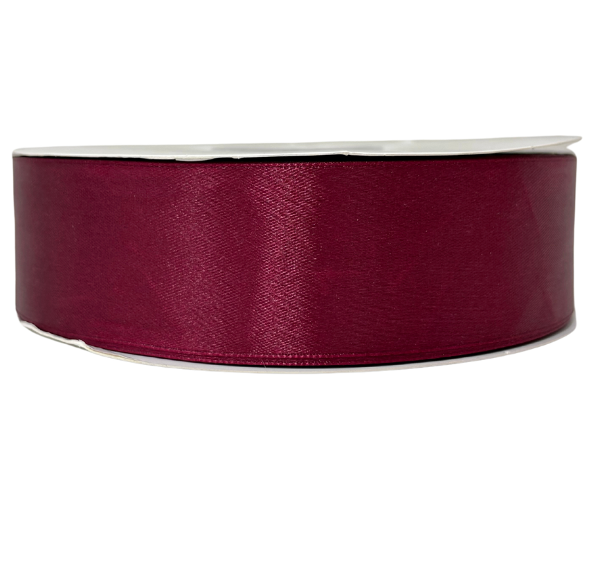 1 1/2" Sangria  Ribbon single face Satin 100 Yds