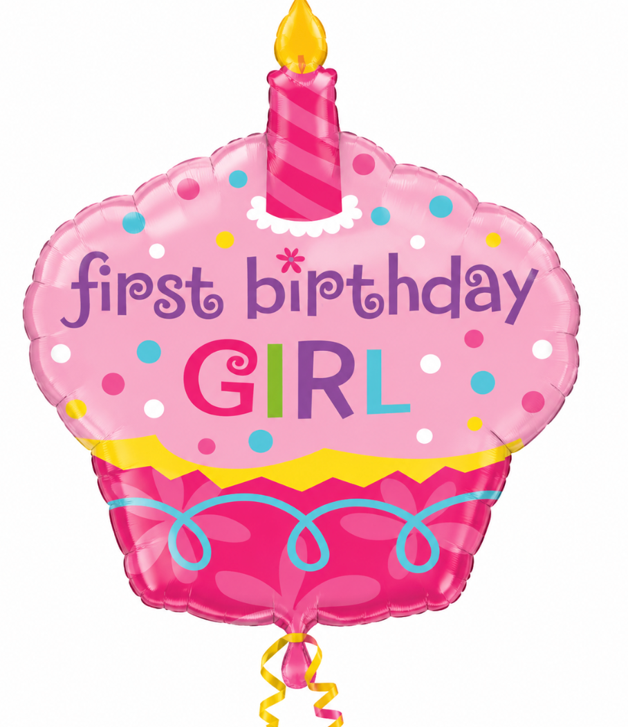 Foil first Birthday Girl 36" x 29"