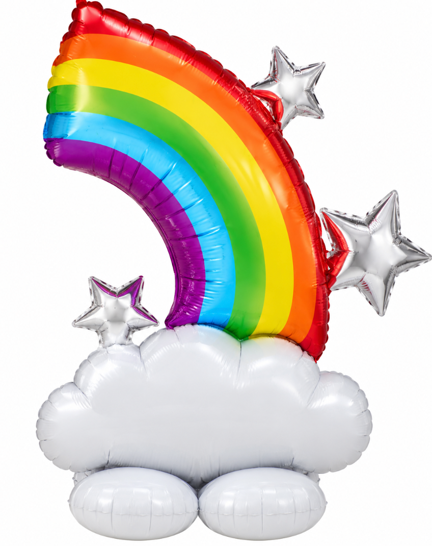 Rainbow  and cloud foil 52" H