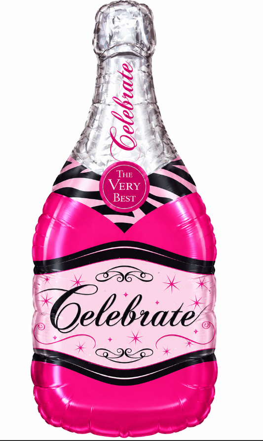 Pink Champagne Bottle Foil
